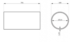 Prodloužení pro HOLTOP EcoPair ERV (Ø160mm, 390-600mm)